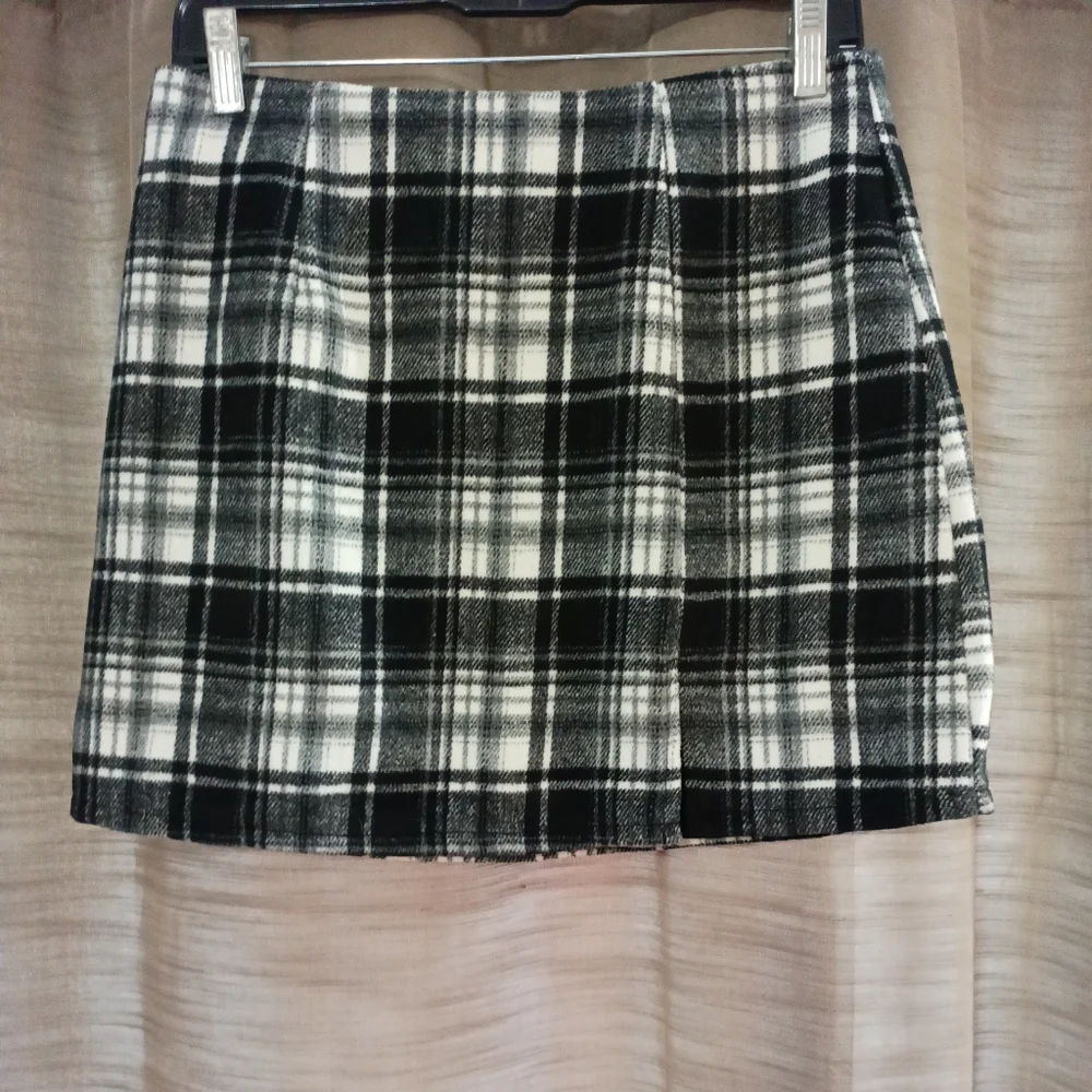 🆕 forever 21 Plaid Fleece Mini Skirt Large - Picture 1 of 5